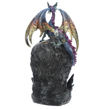 Load image into Gallery viewer, Dragon Incense Burner with Multicolor LED Light - Mystical Fantasy Resin Figurine