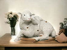 Load image into Gallery viewer, Osiris Trading UK Small Sitting Sheep with Lamb Figurine Statue Garden Ornament Farm Lawn Decoration Patio Sheep Sculpture-OsirisTradingUK