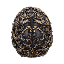 Laden Sie das Bild in den Galerie-Viewer, Ornate Black and Gold Skull Ornament Gothic Home Décor Elegant Skull Sculpture
