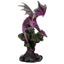 Load image into Gallery viewer, Majestic Purple Gothic Dragon Figurine Large Resin Fantasy Statue Ornament 31 cm