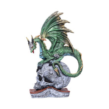 Laden Sie das Bild in den Galerie-Viewer, Gothic Dragon on Skull & Spell book Figurine Mythical Fantasy Ornament Art Decor