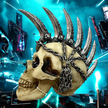 Laden Sie das Bild in den Galerie-Viewer, Mohawk Blade Skull Statue - Gothic Decor Halloween Skeleton Figurine Ornament