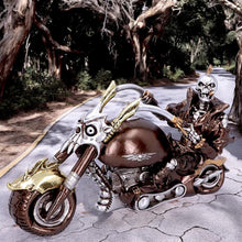 Load image into Gallery viewer, Steampunk Skeleton Motorbike Figurine Gothic Rider Statue Fantasy Horror Ornament
