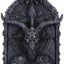 Load image into Gallery viewer, Baphomet Gothic Wall Plaque Occult Altar Art Decor Mystical Resin Artwork Statue
