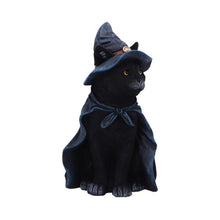 Load image into Gallery viewer, Bewitching Witch Cat Figurine – 18.5cm Magical Black Cat Ornament