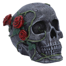 Load image into Gallery viewer, Gothic Skull with Roses Figurine Floral Vine Dark Fantasy Ornament Sculpture Art
