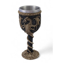 Load image into Gallery viewer, Dragon Goblet - Gothic Skeleton Dragon Chalice with Stainless Steel Insert, Fantasy Decor