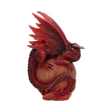 Laden Sie das Bild in den Galerie-Viewer, Gothic Fiery Crimson Mars Dragon Fantasy Statue Martian globe Mythical Decor