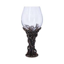 Load image into Gallery viewer, Spirit of the Forest Goblet Ancient Green Man Chalice Pagan Glass Wiccan Decor