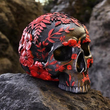 Load image into Gallery viewer, Age of Opium Poppy Skull Figurine Gothic Art Ornament by Nemesis Now New and Boxed