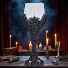 Load image into Gallery viewer, Dark Gothic Baphomet Goblet Occult Chalice Wine Vasal with Pentagram & Skulls