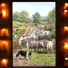 Load image into Gallery viewer, Shepherd Sheep Ceramic Art Tile MacNeil Studios 30x20cm Wall Decor