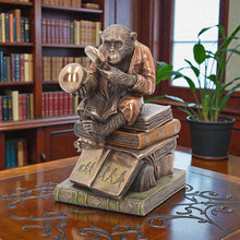 Load image into Gallery viewer, Evolution Theory Chimp Ornament Darwin Scholar Statue Bronze Scientific Display