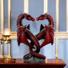 Load image into Gallery viewer, Romantic Gothic Candle Holder by Anne Stokes | Hand-Painted Dragon Design | 23cm Resin Statue