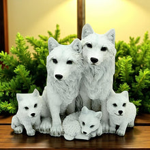 Load image into Gallery viewer, Wolves And Cubs Figurine Forest Animal Sculpture Wildlife Pack Collectible Statue