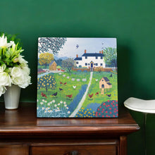 Load image into Gallery viewer, The Hen House" Ceramic Art Tile by Jo Grundy 20x20 cm | Ready to Hang | Boxed