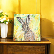 Load image into Gallery viewer, HAZEL HARE Ceramic Art Tile by Pankhurst Gallery | 20X20 cm | Ready to Hang | Handcrafted Gift