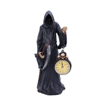 Laden Sie das Bild in den Galerie-Viewer, Grim Reaper Holding Clock Figurine Macabre Fantasy Statue Gothic Horror Home Decor