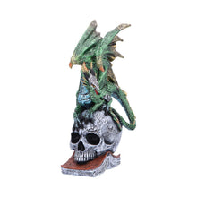 Laden Sie das Bild in den Galerie-Viewer, Gothic Dragon on Skull & Spell book Figurine Mythical Fantasy Ornament Art Decor