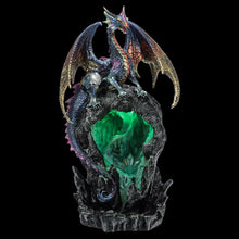 Load image into Gallery viewer, Dragon Incense Burner with Multicolor LED Light - Mystical Fantasy Resin Figurine