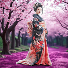 Laden Sie das Bild in den Galerie-Viewer, Elegant Geisha Embossed Metal Plaque | Traditional Kimono Wall Art | Japanese Style