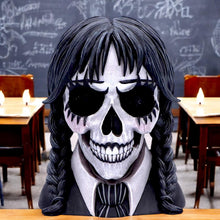 Laden Sie das Bild in den Galerie-Viewer, Dark Gothic School Girl Skull Figurine Alternative Home Decor Collectible Halloween Horror