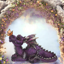 Load image into Gallery viewer, Purple Dragon & Butterfly Figurine Statue Ornament Sculpture 22cm Gift Boxed