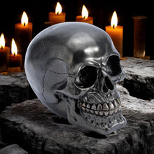 Laden Sie das Bild in den Galerie-Viewer, Occult Black Skull Sculpture - Gothic Halloween Home Decor Ornament