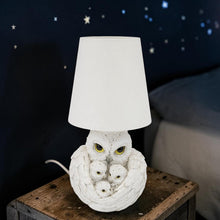 Load image into Gallery viewer, Snow Owl Family LED USB Bedside Lamp Wildlife Night Light Decorative Home Art