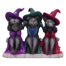 Load image into Gallery viewer, Three Wise Witchy Kittys Ornament – 15.3cm Gothic Cat Decor