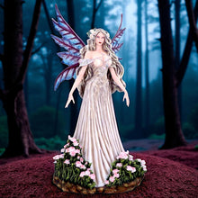 Laden Sie das Bild in den Galerie-Viewer, Mystical Woodland Fantasy Forest Fairy Sculpture Floral Figurine Gothic Wings Art