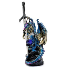 Load image into Gallery viewer, Mystical Dragon Figurine with Sword - Fantasy Letter Opener Collectible Statue