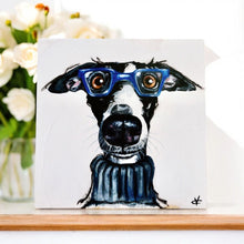 Load image into Gallery viewer, Reggie Ceramic Art Tile by Victoria Coleman | Unique 20x20cm Wall Art Ready to Hang | Quirky Home Decor