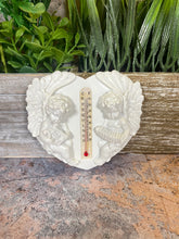 Load image into Gallery viewer, Cherub Thermometer Resin Decor | Angel Heart-Shaped Wall Hanging | Rustic Garden and Home Ornament | Dual Celsius & Fahrenheit-OsirisTradingUK