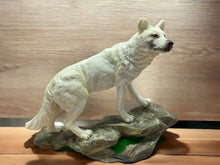 Load image into Gallery viewer, Majestic Arctic Wolf Figurine - Lifelike Resin Wolf Sculpture, Exquisite Wildlife Collectible, Perfect for Nature Lovers-OsirisTradingUK