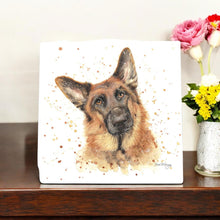 Load image into Gallery viewer, GERALD ALSATION German Shepherd Art Tile by Bree Merryn 20x20 cm – Wall Décor Ceramic Tile