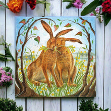 Load image into Gallery viewer, Delightful Happy Together Ceramic Tile Plaque Wendy Andrew Loving Hares Meadow-OsirisTradingUK