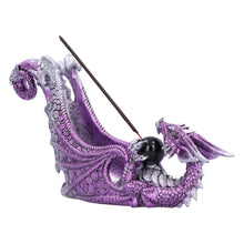 Load image into Gallery viewer, Mystical Purple Dragon Incense Burner Gothic Fantasy Ornament aromatherapy