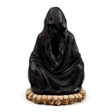 Laden Sie das Bild in den Galerie-Viewer, Hooded Grim Reaper Incense Burner | Spooky Gothic Decor | LED Skull Base Ashcatcher