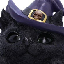 Load image into Gallery viewer, Familiar Grin Black Cat Head Ornament with Light-Up Eyes – 13.8cm Halloween Decor