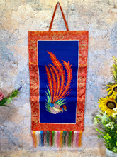 Load image into Gallery viewer, Tibetan Phoenix Banner, Embroidered Wall Decor, Brocade Silk & Polyester Art, Traditional Spiritual Hanging, 31x66cm-OsirisTradingUK