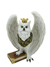 Load image into Gallery viewer, Majestic Owl with Crown Figurine Gothic Fantasy Sculpture Spell Book Ornament