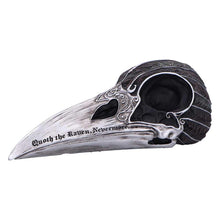 Load image into Gallery viewer, Quoth The Raven Skull Figurine Ornament Sculpture Gothic Edgar Allan Poe Decor