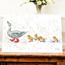 Load image into Gallery viewer, FOLLOW ME Ceramic Art Tile by Bree Merryn 30X20 cm – Ready to Hang, Cute Ducklings in Boots Wall Decor, Perfect Gift for Animal Lovers, Comes Boxed