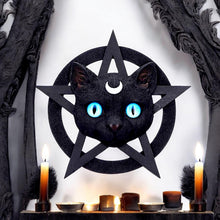 Load image into Gallery viewer, Feline Worship Cat Pentagram Wall Plaque 25.5cm