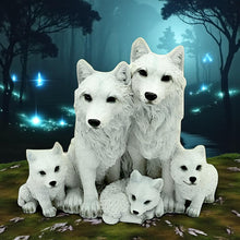 Load image into Gallery viewer, Wolves And Cubs Figurine Forest Animal Sculpture Wildlife Pack Collectible Statue