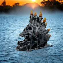 Laden Sie das Bild in den Galerie-Viewer, Dark Gothic Black Skull Figurine Occult Statue Fantasy Altar Ornament 19.5 cm
