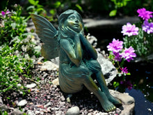 Load image into Gallery viewer, Thoughtful Garden Fairy Resin Statue, 14cm – Enchanting Contemplative Fairy Figurine for Home and Garden-OsirisTradingUK