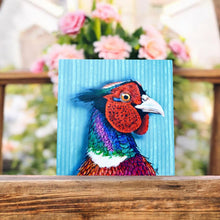 Load image into Gallery viewer, Pheasant Ceramic Art Tile by Victoria Coleman - 20x20 cm Wall Decor - Vibrant Wildlife Art
