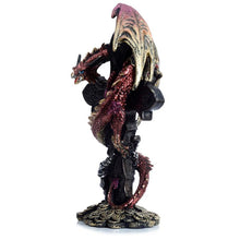 Load image into Gallery viewer, Celtic Cross Guardian Dragon Figurine - Treasure Protector Statue Fantasy Ornament